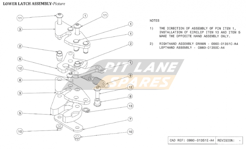 LOWER LATCH ASSEMBLY